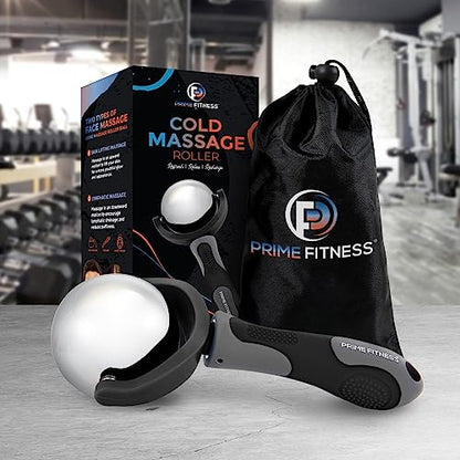 Cold Massage Roller Ball | Cold Therapy | Ice Roller Ball with Handle | cryo Stick | Relieve Muscle Pain (Black)