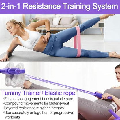 21 Fitness Resistance Bands Set with Pedal System – Resistance Bands & Tube Pedal Resistance Device, Multifunction Tension Rope for Full Body Workout, Exercise Bands for Abs, Fashion Puller for Women