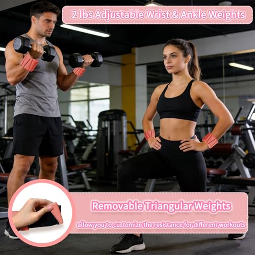 Wrist Weights set for Women, 2 sets of 1 lb each, Silicone Ankle & Wrist Weights for Women & Men, Adjustable Weight fit for Yoga, Dance,Hiking, Jogging,Pilates, Aerobic Exercise and Strength Exercise