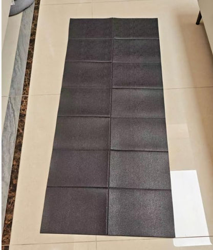 Foldable Walking Pad Mat, High-Density PVC Treadmill Mat for Hardwood Floors & Carpet, 55.1" x 23.6" Space-Saving Exercise Equipment Mat for Under Desk Bike, Elliptical & Home Gym,Onyx Black