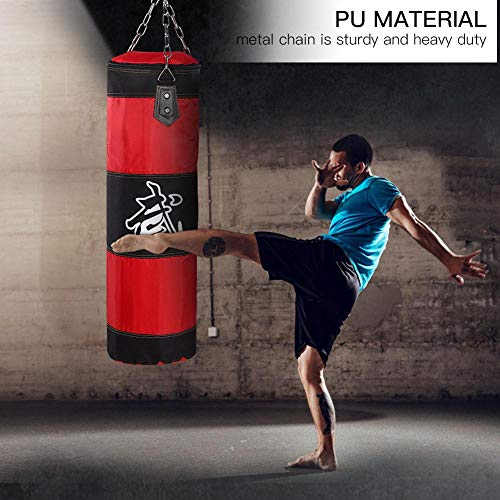 Tbest Heavy Boxing Punching Bag, Empty Sandbag Hanging Punching Bag Training MMA Kickboxing Muay Thai Boxing Sandbag Hook Kick Sandbag for Kid Adult