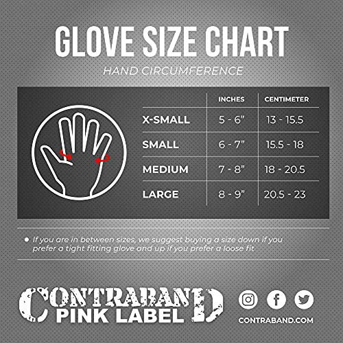 Contraband Pink Label 5237 Designer Series Workout Gloves for Women | Sugar Skull Print Weight Lifting Gloves for Women w/Grip-Lock Padding | Gym Gloves for Women w/Medium Padding (White, Large)