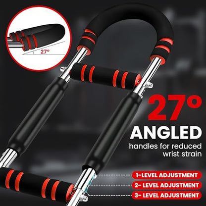 Twister Arm Trainer, Adjustable Resistance (20–130 lbs) Chest & Arm Trainer for Men & Women, Gorilla Bar Chest & Upper Body Workout Equipment, Ergonomic Home Workout Equipment with Anti-Slip Handles