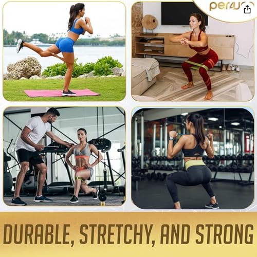 Fabric Booty Bands for Women - Resistance Set of 3 Light Medium Heavy - Non-Slip Exercise Bands for Butt Legs and Glutes Workout with Travel Bag