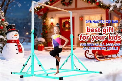 Gymnastic Bar For Kid and Teenage of 3-25, 5Ft/8 FT Base Length 4Ft Width 5Ft Adjust Height, Gymnastic Kip Bar For Gymnast, Gymnastic Training Equipment For Professional Training Home Club Use