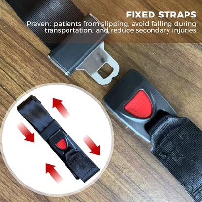 Portable Ambulance Scoop Stretcher, Lightweight Patient Transfer Board, Foldable PE Medical Stretcher with Safety Straps, 350 Lb Capacity for EMS and Emergency Rescue