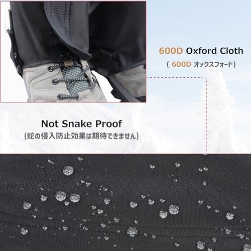 Hiking Gaiters for Outdoor Hunting Walking Backpacking Women Men Ankle Leg Guard Boot Legging Cover Snow Waterproof - color: #01 Black