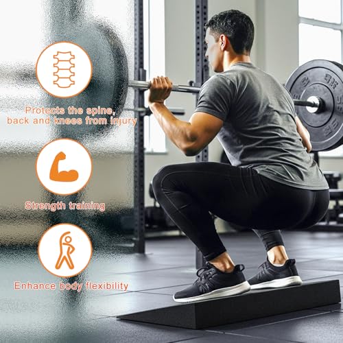 Squat Wedge Block - Non-Slip Heel Elevator | Improves Squat Form, Mobility & Strength for Weightlifting, Deadlifts