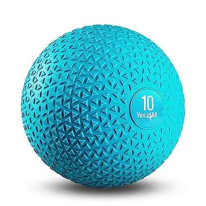 Yes4All Slam Balls, 10-40lb Weighted Ball Weight, Durable PVC Sand Filled Workout Dynamic Slam Ball for Strength Training, Triangle, Teal, 10lbs - color: Trendy teal, style: A. 10lbs