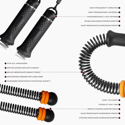 Ropeless Battle Ropes for Home Gym, Portable Cordless Battle Ropes with Variable Resistance for Men & Women Full Body HIIT Cardio & Arm Strength Training Fitness Exercise