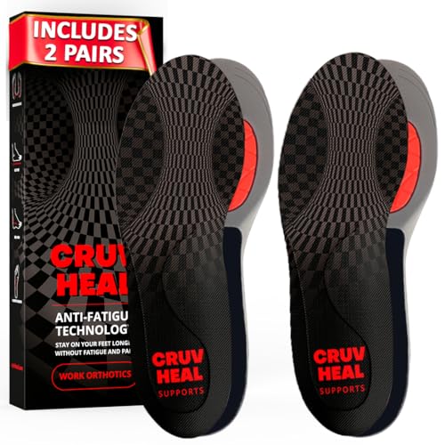 2 Packs of Work Orthotic Insoles - Anti Fatigue Medium Arch Support Shoe Insert Men Women - Plantar Fasciitis Flat Feet - Relieve Foot Pain - Work Boot Insoles Standing All Day (XL, Gray) - color: 2 Pairs - Gray, size: XL(Men 11-13.5||Women 12-14.5)