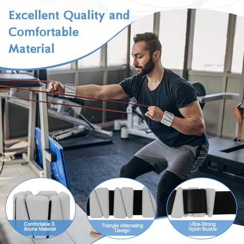 Wrist Weights Set of 2(2Lbs Each), Adjustable Silicone Workout Weights for Women and Men, Wearable Ankle/Wrist Weights Suitable for Yoga, Dance, Pilates, Pool Exercises and Jogging - color: Grey 4lb