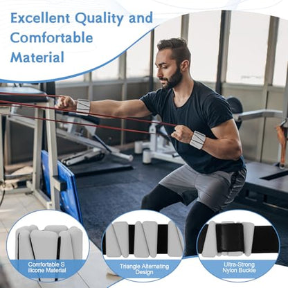 Wrist Weights Set of 2(2Lbs Each), Adjustable Silicone Workout Weights for Women and Men, Wearable Ankle/Wrist Weights Suitable for Yoga, Dance, Pilates, Pool Exercises and Jogging - color: Grey 4lb