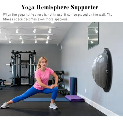 Exercise Ball Holder Wall Mount, Yoga Ball Holder Rack for Half Balance Trainer, Space-Saving Ball Storage Bracket for Home Gym
