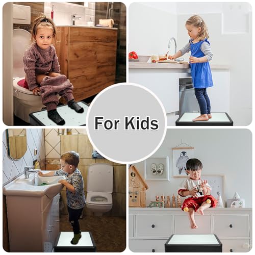 Adjustable Step Stool for Adults - Noctilucent Bed Step Stools, 600 LBS Capacity Non-Slip Safety Step Platform Indoor and Outdoor for Seniors and Adults, Wide Step Stools Elderly Assistance at Night