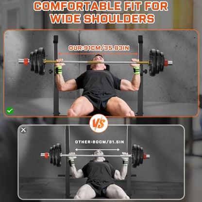 Adjustable Weight Bench with Rack, Heavy Duty Home Gym Bench Incline Flat Decline Full Body Bench Press Extra Wide 36” Barbell Rack