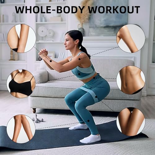 Resistance Loop Exercise Bands for Home Fitness, Yoga Pilates, Stretching, Strength Training, and Physical Therapy - Elastic Bands Set Workout Bands for Women&Men (5pcs Set) - color: Blue&Black