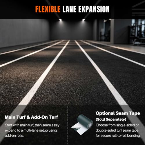 Yescom 8FTx50FT Indoor Dual-Track Gym Turf Runway for Sled HIFT Training - size: 0.6"H-8'x50'Elite(400Sq.Ft)
