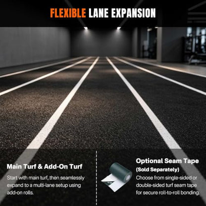 Yescom 8FTx50FT Indoor Dual-Track Gym Turf Runway for Sled HIFT Training - size: 0.6"H-8'x50'Elite(400Sq.Ft)