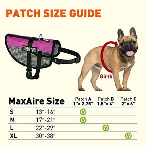 Dogline MaxAire Multi-Purpose Mesh Vest for Dogs and 2 Removable Therapy Dog Patches, Small, Pink