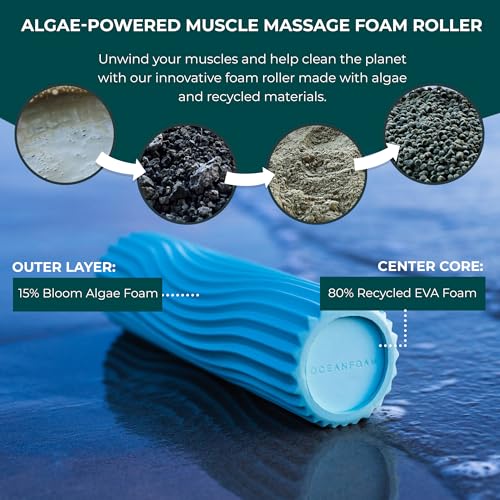 Oceanfoam Ripple Roller Small Foam Roller for Physical Therapy (Miami Blue) - color: Miami Blue
