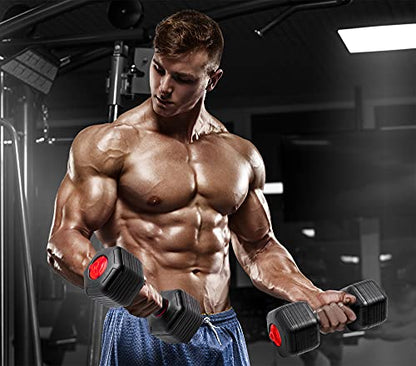 Nice C Adjustable Dumbbells, Neoprene Hand Weights - style: Black 18lb Pair