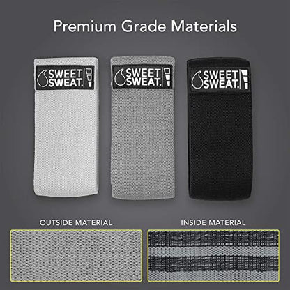 Sweet Sweat® Hip Bands with 3 Levels of Resistance - color: Gray