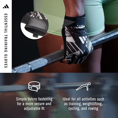 adidas Essential Training Gloves - color: Graphic, size: Small