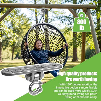 Swing Hanger Accessories Heavy Duty Smooth Operation with 180° Swing Bearings 800lb Capacity for Indoor Outdoor Swing Chairs Hammocks Playgrounds Yoga - size: Size7