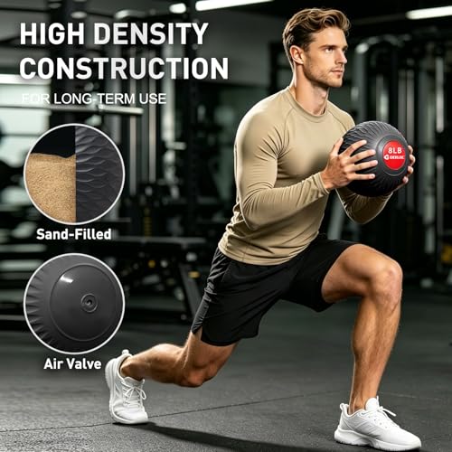 Slam Ball 8-10 lb Medicine Ball Weighted Balls for Exercise and Workout, Strength, Cardio, Cross-Training and Core Workouts