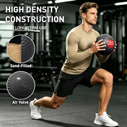 Slam Ball 8-10 lb Medicine Ball Weighted Balls for Exercise and Workout, Strength, Cardio, Cross-Training and Core Workouts