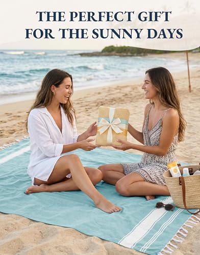 LANE LINEN Oversized Beach Towel - Beach Towels 4 Pack, Pre-Washed Pool Towel, Extra Large Beach Towel, Quick Dry & Sand Free, Lightweight Travel Towel, 39"x71" - Aqua - color: 05: Aqua, size: Pack of 4