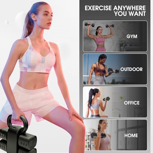 Adjustable 2-in-1 Convertible Kettlebell & Dumbbells - color: Black