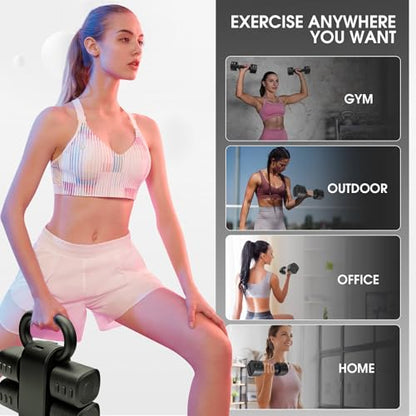 Adjustable 2-in-1 Convertible Kettlebell & Dumbbells - color: Black