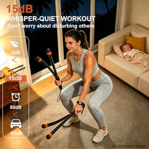 Weighted Ropeless Battle Ropes for Home Gym Small Space Workout with Bag
