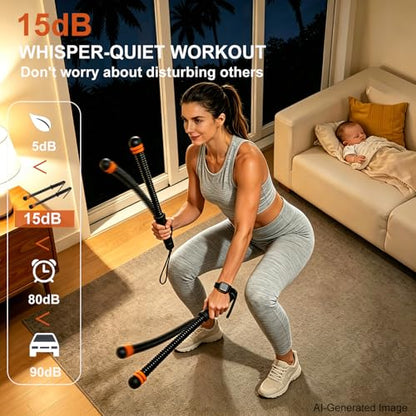 Weighted Ropeless Battle Ropes for Home Gym Small Space Workout with Bag