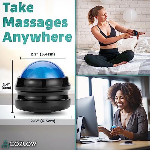 Massage Ball, Muscle Massager Roller Tool for Trigger Point Deep Tissue Release, Hand Held Manual Massage Therapy for Back, Neck, Leg, Shoulder, Foot Pain Relief by Cozlow
