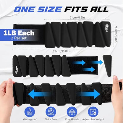 Wrist Ankle Weights Adjustable Training Intensity for Strength Training Walking Running Yoga Pilates Jogging for Women Men Set of 2