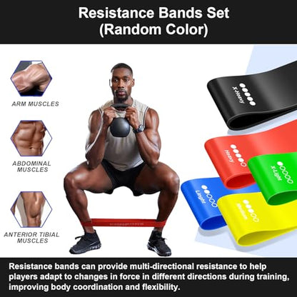 Basketball Training Equipment, Agility Footwork Training Mat, Dribble Trainer, Basketball Practice Aids with Training Mat, Agility ladder, Grip Strengthener, Resistance Bands
