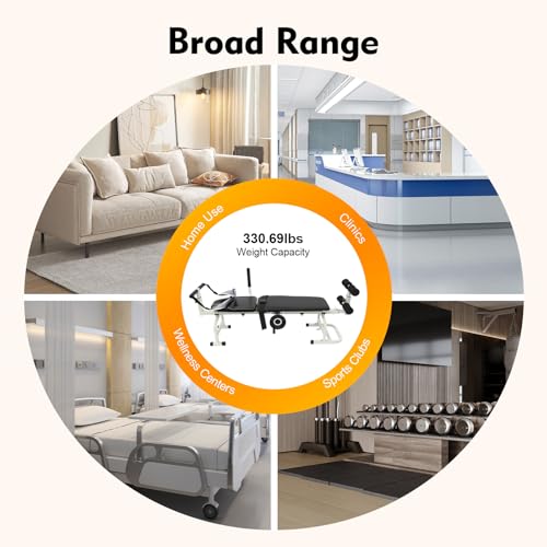 Home Lumbar Traction Bed, Full Body Traction & Stretch Decompression Bench/Table Machine for Back Spinal Decompression, Portable Spine Stretcher Bed for Improve Memory, Relieve Body Aches and Pains