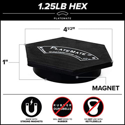 PlateMate Microload Pair Magnetic Weights - Choose Between 1.25 lbs or 2.5 lbs Hex