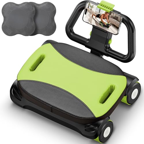 FIAMERMOR 2025 AB Roller Wheel - 4 wheel elbow support abdominal wheel automatic rebound abdominal fat burning weight loss core training equipment home/gym - color: Green