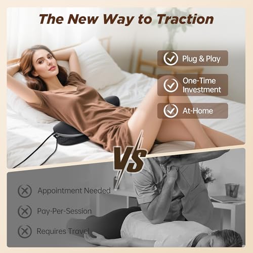 Electric Lumbar Traction Device for Lower Back Pain Relief – Multifunctional Lumbar Massager with Dynamic Traction, 3-Level Heat & Vibration Massage – Lumbar Stretcher for Home Office Use