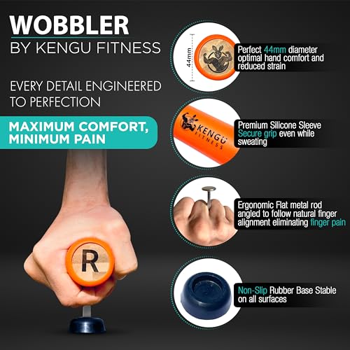 Wobbler - Revolutionary Unstable Push-Up Handles - Rotating T-Shape Pushup Bars for Core & Wrist Strength - Boxing & Martial Arts Training Equipment - Portable Home Gym for Triceps, Chest & Shoulder