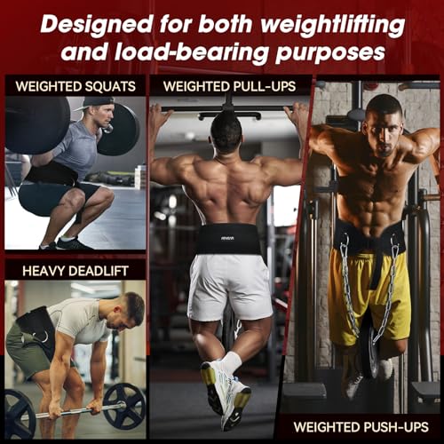 Dip Belt for Weightlifting, Weight Belt with Chain for Pullup, Weight Lifting Belt,Lifting Belt,Powerlifting Gym Belt for Pull Up, Squats, Powerlifting & Deadlift,Dip Belt,Capacity Up to 440 LBS,Waist Adjustable,Deadlifts & Added Weight Training