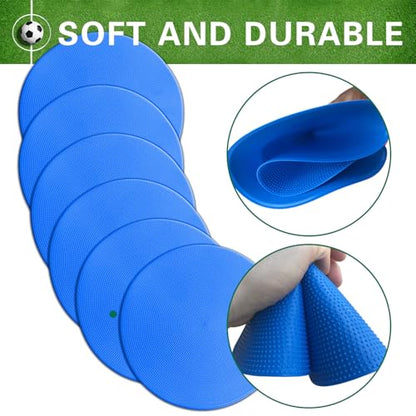 Poly Spot Markers 4 inch/9 inch Non-Slip Rubber Agility Training Markers Floor Dots Flat Field Cones for Football, Soccer, Basketball, School Exercise Drills, Dance Practice - style: 9 inch 30 Pcs Blue (TPE)