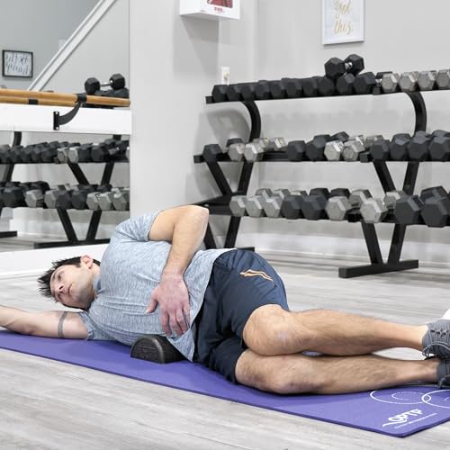 OPTP AXIS Firm Density Foam Roller – Half-Round, Black, 12" X 3" - color: Black - 12" X 3" Half-round