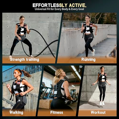 Weighted Vest for Men Women, 8lb/12lb/16lb/20lb/30lb/40lb Fixed Weight, Plus Size Fitness Vest with Phone Pocket & Reflective Strips for Walking Running Rucking Strength Training - size: 12lb