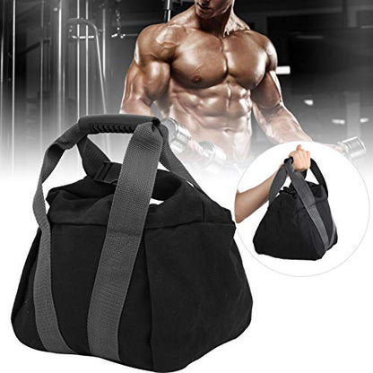 Canvas Weightlifting Training Sandbag, Fitness Sandbag with Comfortable Handle, Wear - Resistant Filled Load Bag for Home Gym and Travel Workouts, Gray