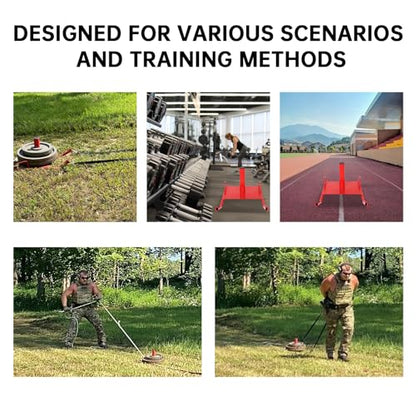 Power Speed Sled w/Harness&Padded Weighted Drag Sport Training Running Football Sled for Fitness Strength Training and Athletic Exercise
